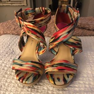 Sexy pair of multi colored Gianni Bini heels.